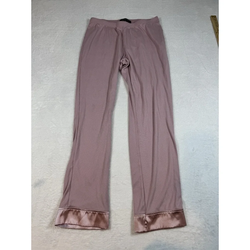 Women's Pink Matching Pajama Set With Silly Accents Size Small Cozy Comfy